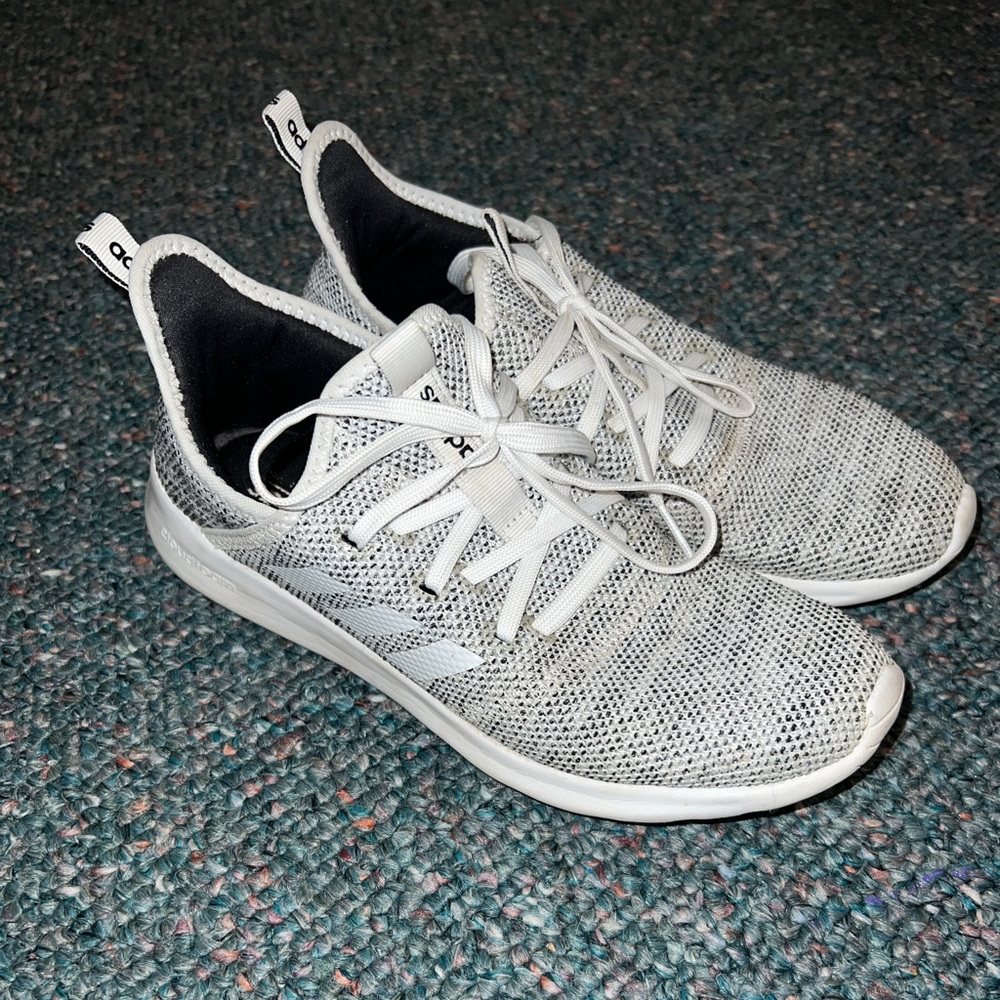 Gray & White Cloudfoam Adidas Size 7